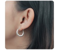 Alluring Silver Hoop Earring - HO-2508